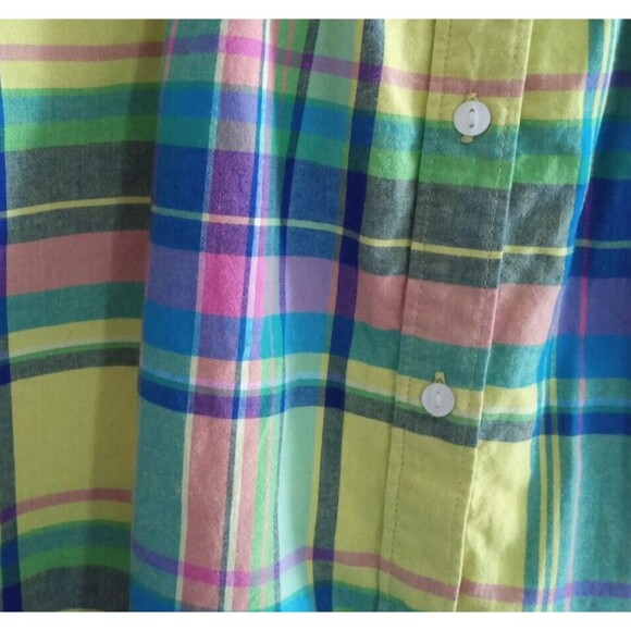 Ralph Lauren Top Girl 14 Multicolor Plaid Button Up Peasant Long Sleeves - Picture 5 of 10